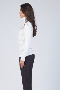 Wool blend turtleneck sweater ivory