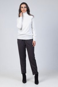 Wool blend turtleneck sweater ivory