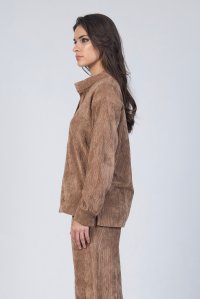 Corduroy boxy-fit blouse tabac