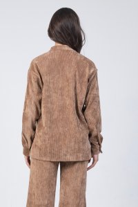 Corduroy boxy-fit blouse tabac