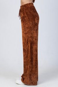 Velvet trackpants with knitted details tabac