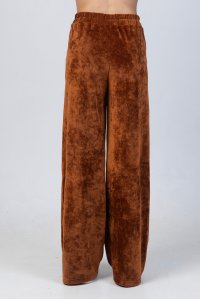 Velvet trackpants with knitted details tabac