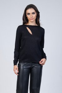 Lurex cut-out sweater black