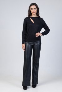 Lurex cut-out sweater black