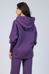 Cotton bland sweatshirt with knitted details violet