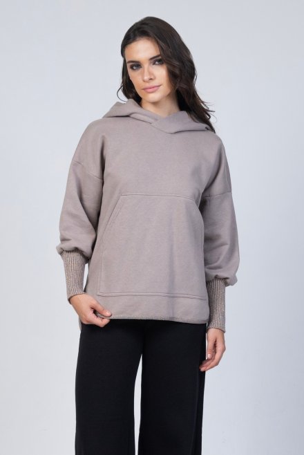 Cotton bland sweatshirt with knitted details elephant