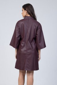 Faux leather mini dress dark purple