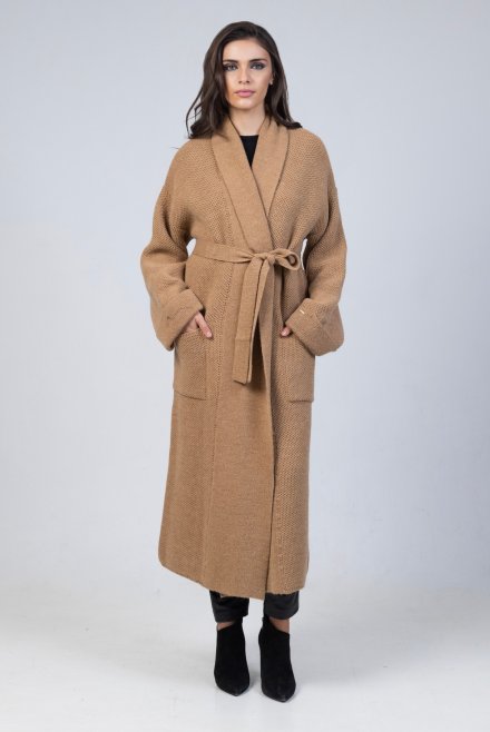 Alpaca blend coat camel