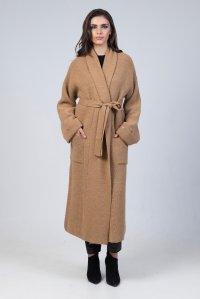 Alpaca blend coat camel