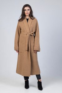 Alpaca blend coat camel