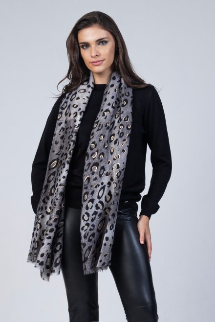 Leopard wrap grey