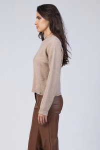 Wool cropped sweater beige