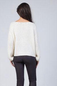 Mohair-blend embelished flowers sweater ivory