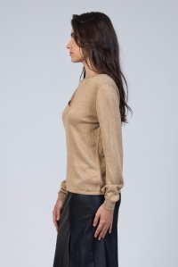 Lurex cut-out sweater gold