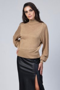 Lurex open-knit blouse gold