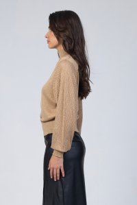 Lurex open-knit blouse gold