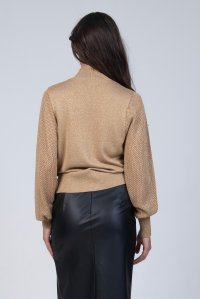 Lurex open-knit blouse gold