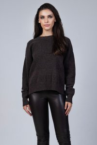 Wool ribbed sweater brown