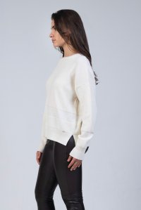 Wool ribbed sweater ivory