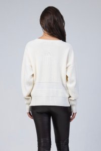 Wool ribbed sweater ivory