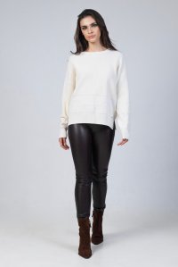 Wool ribbed sweater ivory