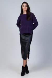 Wool ribbed sweater violet