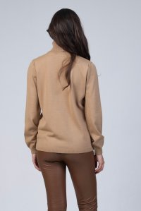 Wool blend turtleneck sweater camel