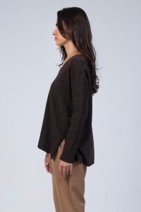 Wool v-neck  sweater brown