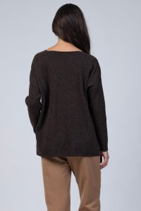 Wool v-neck  sweater brown