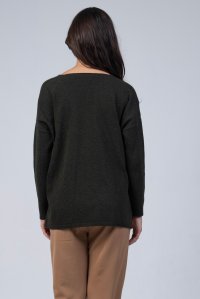 Wool v-neck  sweater cypress