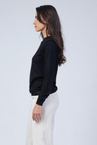 Wool blend basic sweater black