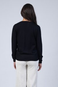 Wool blend basic sweater black