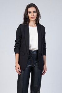 Blazer with ruffles black