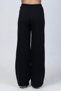 Cotton blend sweatpants with knitted details black