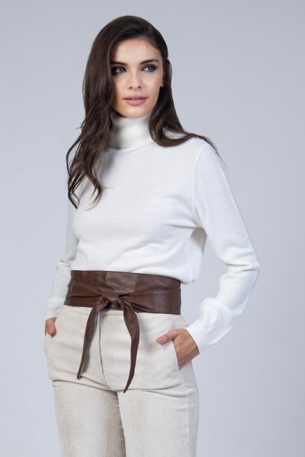 Leather belt brown