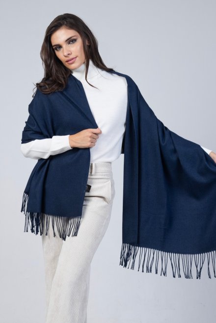 Cashmere scarf navy