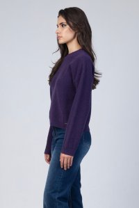 Wool cropped sweater violet