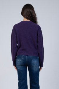 Wool cropped sweater violet