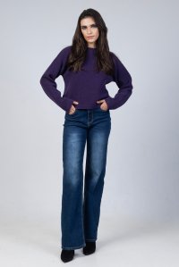 Wool cropped sweater violet