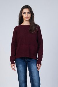 Wool ribbed sweater bordeaux