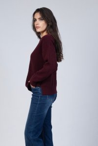 Wool ribbed sweater bordeaux