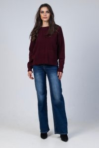 Wool ribbed sweater bordeaux