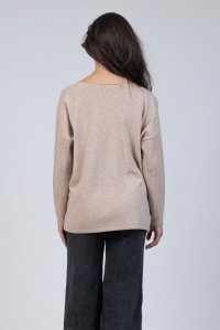 Wool v-neck  sweater beige