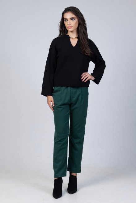 Cigarette pants with belt green grass