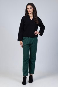 Cigarette pants with belt green grass