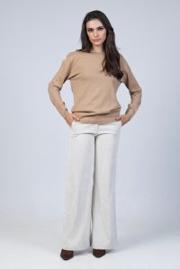 Corduroy high waist flare trousers vanilla