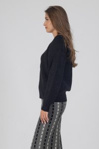 Lurex-blend cut-out sweater black