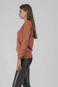 Wool blend basic sweater dusty peach