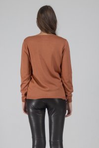 Wool blend basic sweater dusty peach