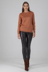 Wool blend basic sweater dusty peach